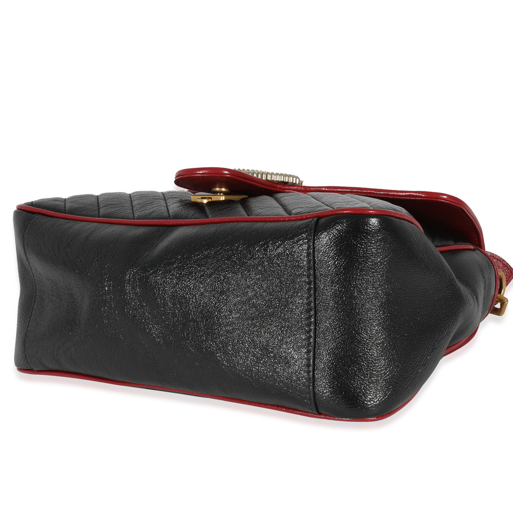 Gucci Black Quilted Leather GG Marmont Small Torchon Top Handle - Picture 6 of 7